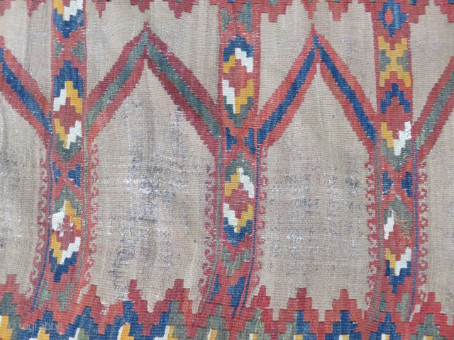 Uzbekistan 19th Century Camel Hair Saf Kilim Size 224x112 cm                       