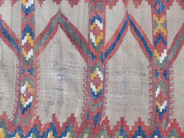 Uzbekistan 19th Century Camel Hair Saf Kilim Size 224x112 cm                       