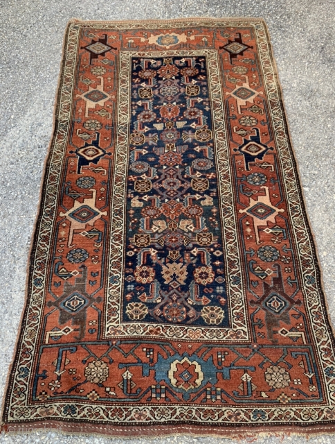 Antique Kurdish even low pile 3’.7”*6’.3”                           