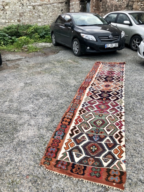 19th Century   Central anatolian early kilim size 86 x 400 cm                    