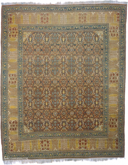 Antique Persian Tabriz Rug
Persia ca.1880
12'5" x 10'0" (379 x 305 cm)
FJ Hakimian Reference #07123
                   