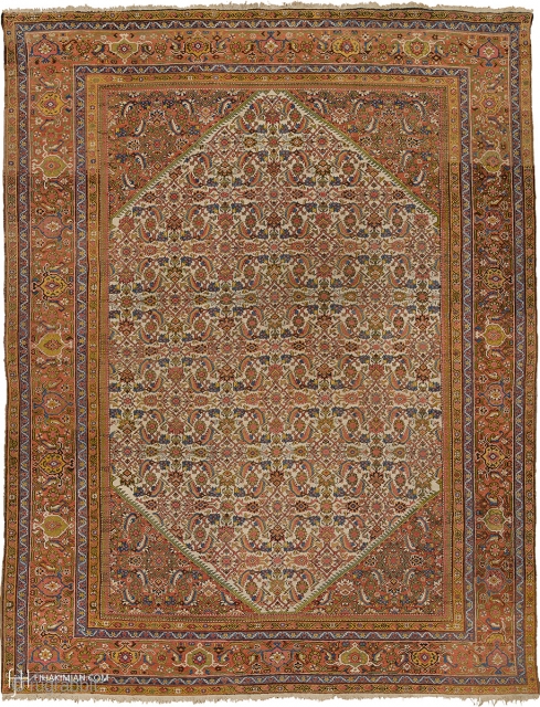 Antique Persian Mahal Rug
Persia ca.1910
13'10" x 10'10" (422 x 331 cm)
FJ Hakimian Reference #06016
                   