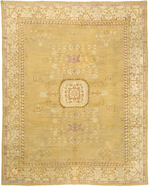 Antique Indian Amritsar Rug
India ca.1890
13'10" x 11'1" (422 x 338 cm)
FJ Hakimian Reference #09077
                   
