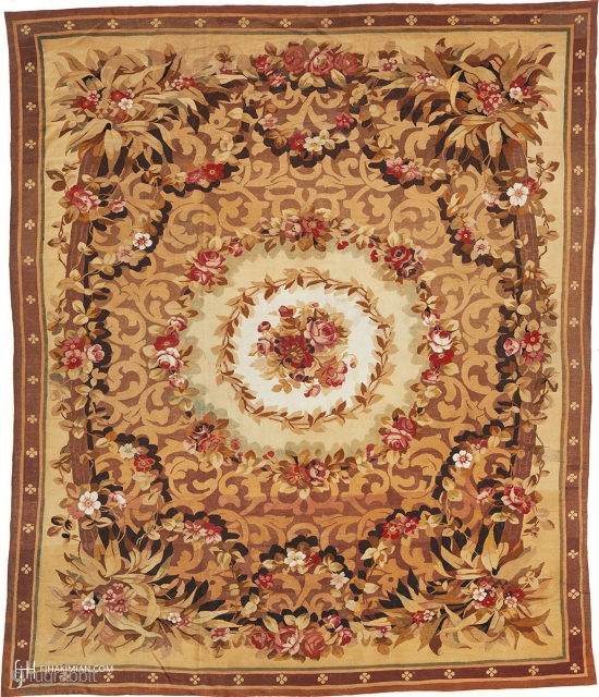 Antique French Aubusson Rug
France ca. 1850
15'4" x 12'8" (468 x 387 cm)
FJ Hakimian Reference #02429
                  