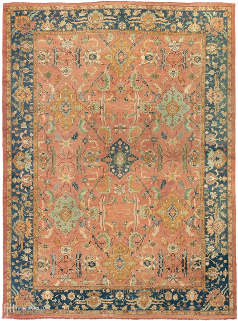 Antique Turkish Oushak Rug
Turkey ca.1900
18'10" x 14'0" (575 x 427 cm)
FJ Hakimian Reference #04154
                   