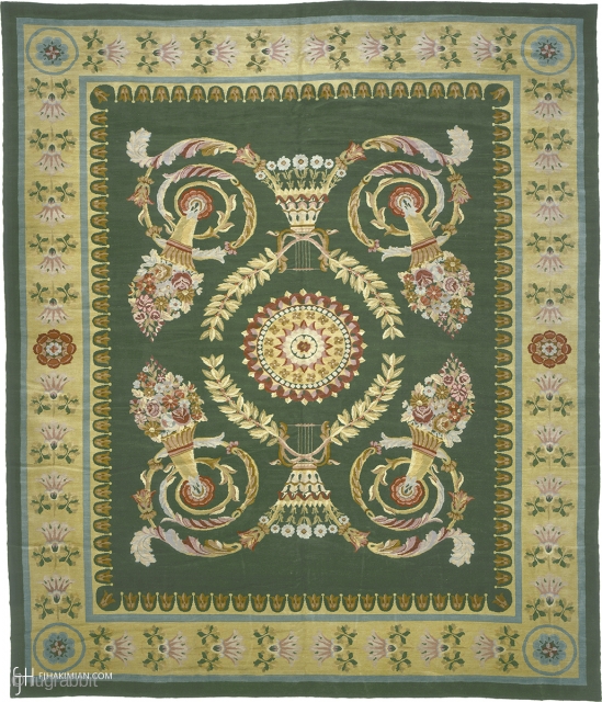 Antique English Savonnerie Rug
England ca.1920
19'1" x 16'1" (582 x 491 cm)
FJ Hakimian Reference #03071
                   