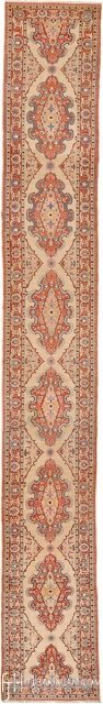 Antique Persian Tabriz runner
Persia ca.1900
19'1" x 2'8" (582 x 81 cm)
FJ Hakimian Reference #12014
                   