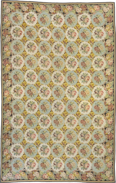 Antique French Aubusson Rug
France ca. 1920
23'1" x 14'10" (705 x 453 cm)
FJ Hakimian Reference #02726
                  