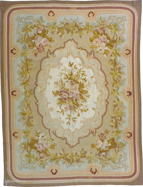 Antique French Aubusson Rug
France ca.1870
9'4" x 7'0" (285 x 214 cm)
FJ Hakimian Reference #02126
                   