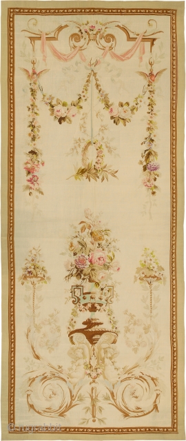 Antique French Aubusson Rug
France ca. 1870
9'10" x 4'2" (300 x 127 cm)
FJ Hakimian Reference #02242
                  