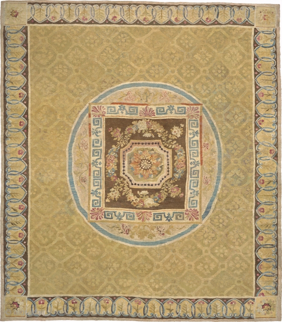 Antique Aubusson Rug
France ca. 1790
12'2" x 11'0" (371 x 336 cm)
FJ Hakimian Reference #02768
                   