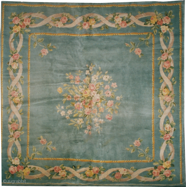 Antique French Savonnerie Rug
France ca. 1920
11'5" x 11'4" (348 x 346 cm)
FJ Hakimian Reference #03030
                  