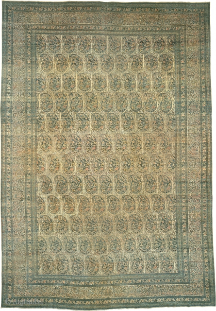 Antique Persian Tabriz Rug
Persia ca.1880
20'0" x 13'6" (610 x 412 cm)
FJ Hakimian Reference #07002

                   
