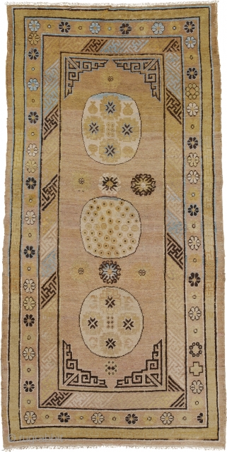 Antique East Turkestan Khotan Rug
East Turkestan ca.1920
7'10" x 3'11" (239 x 120 cm)
FJ Hakimian Reference #08054
                 