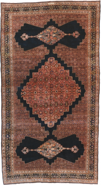 Antique Persian Bijar Rug
Persia ca.1919
24'2" x 13'2" (737 x 401 cm)
FJ Hakimian Reference #10009
                   