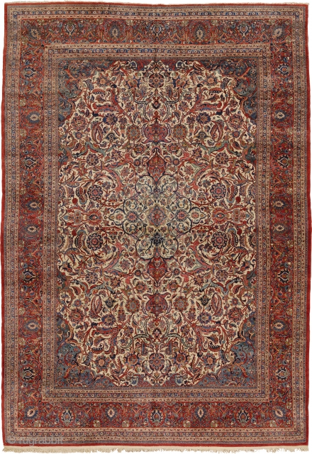 Antique Persian Kashan Rug
Persia ca.1920
12'9" x 9'0" (389 x 275 cm)
FJ Hakimian Reference #10140
                   