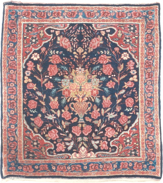 Antique Persian Bijar Rug
Persia ca.1920
2'6" x 2'3" (76 x 69 cm)
FJ Hakimian Reference #11090
                   