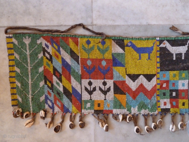 African Kerdi Bead work skirt (Cameroon). Approx 70 x 22 Cm.                      