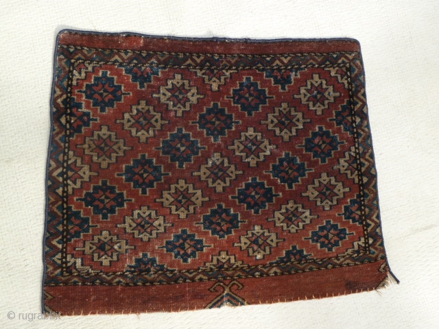 Antique Yomut Turkman Fragment. Size 52 x 42 Cm. 1 small hole Picture backside) and a small old repair.              