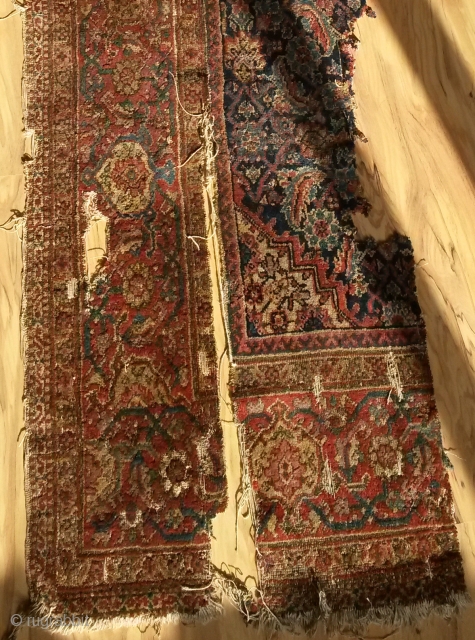 Persian Senneh Rug Fragment. Size: 43x183cm. On request it can be mounted.                     