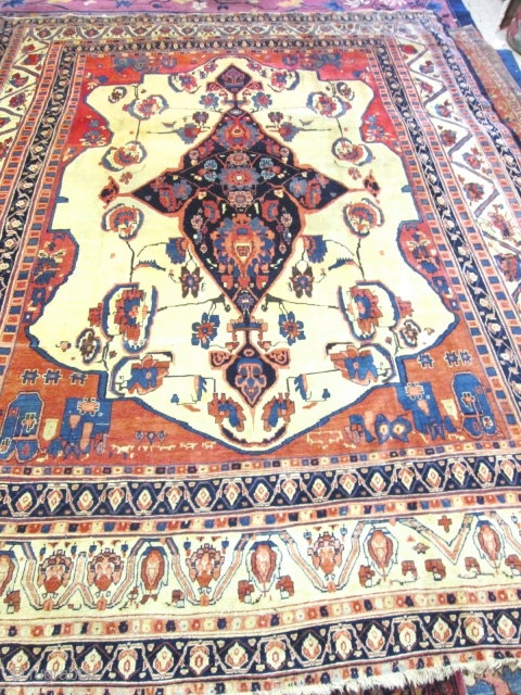 Charming Mid 19th Century Persian Tabriz Very Rare Rug.

size 9'5''x7'2''. condition great all original with no repair.very soft and lustrous wool. circa 1840s to 1850.        
