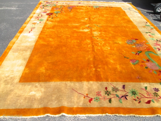 Antique Art Deco Chinese Rug.

Size 8'10''x11'4''. Good Pile.                         