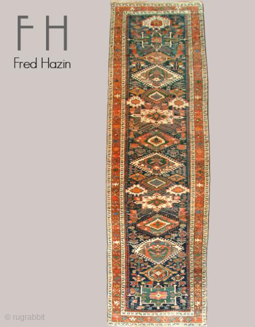 Kurdish Runner  4.1 x 13.7 Feet  Circa: 1880\'s                       