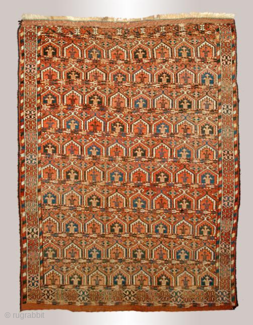 Stock #A148 | Kizyl Ayak Turkoman | Circa :1870\'s | Size: 3.7 x 4.10                   