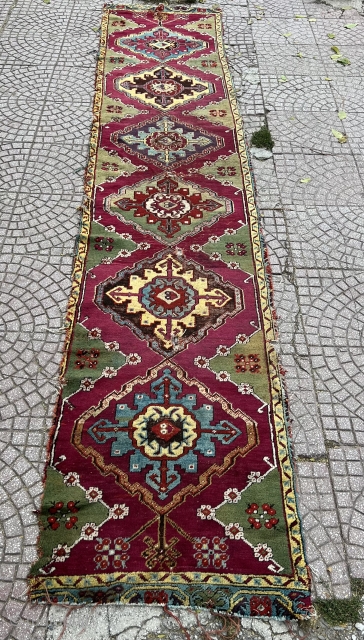 Size: 80x380 cm.
Central Anatolia, Kırsehir Runner Rug. You can send an e-mail to get more information. If you cannot reach us due to problems in the e-mail; You can reach me via  ...