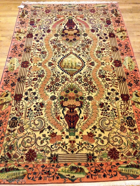 PERFECT CONDITION FINE KASHAN RUG
FROM 1910-1930'S
EXCELLENT CONDITION
VERY FINE
NO OLD REPAIRS AND TOUCH UP
SIZE 4'8 BY 7'4 FT                