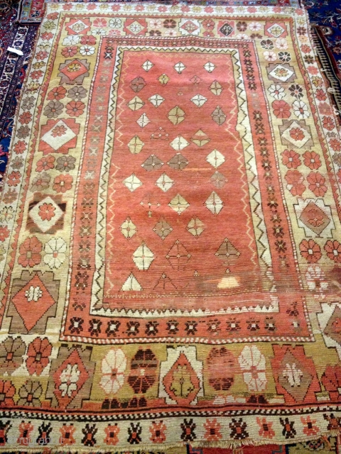 ANATOLIAN MELAS RUG
4 '10 BY 7'6 FT
CONDITION AS SEEN
BEAUTIFUL COLORS
                       