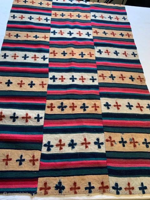 Tibetan blanket, phulo tigma pattern
first part 20th century
67 cm x 127 cm
                     