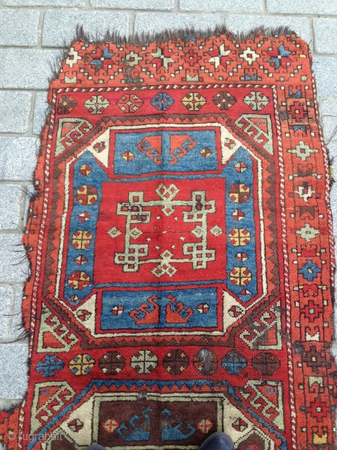 Early 19th Century Kürdish rug Really colorful one.Size 103 x 335 cm
                     