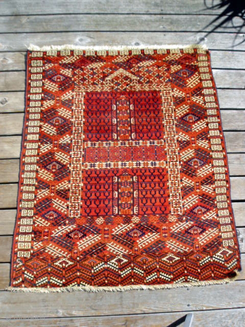 Afghan Teke Kachli Rug c.1870 measuring 4.8 x 4.0. 16-photos upon request                     