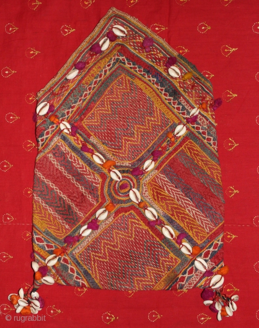 Banjara Embroidery kalchi Bag from Karnataka India. Cotton on Cotton,Its size is W 32cm x L 47cm.(DSC00710).                