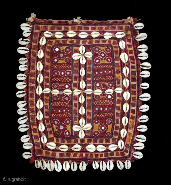 Banjara Gala From Karnataka,South India.C.1900.Embroidered on cotton.Gala is Traditionally Used by Women to Carry Pots on their Heads.Its size is 25cm x 29cm.(DSL03540).          