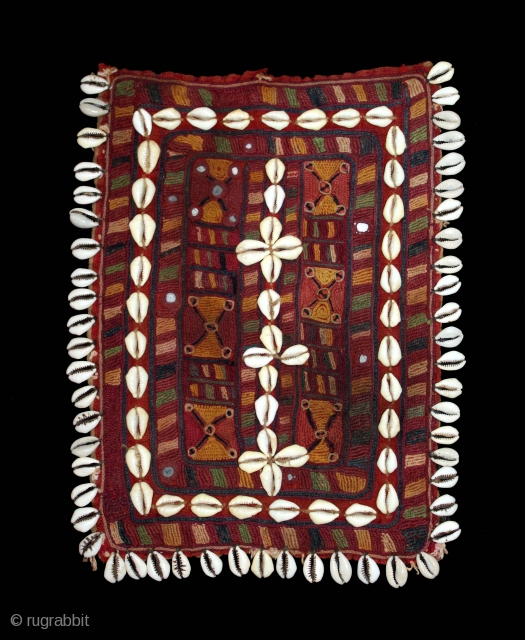 Banjara Gala From Karnataka, South India.C.1900. Embroidered on Cotton. Gala is Traditionally Used by Women to Carry Pots on their Heads. Its size is 24cm x 30cm.(DSL04230).      