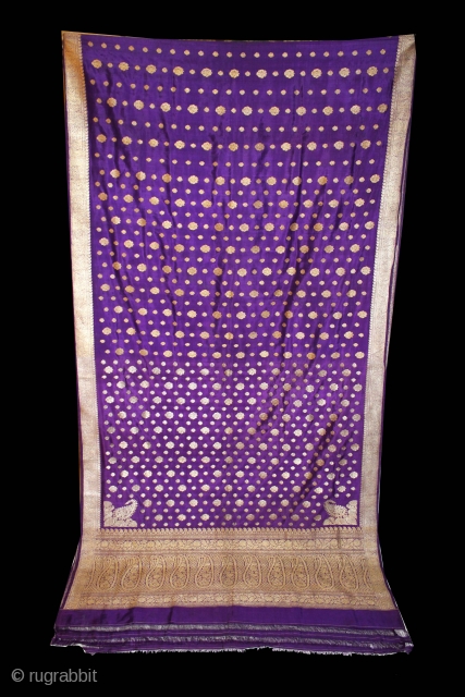 Rare Antique Pitambari Saree hand woven zari (silver treads) saree from Varanasi called As Pitambari Saree of late 19th century.Made to order for some Royal Rajput Family.Extremely Fine Saree.(DSC00980).    