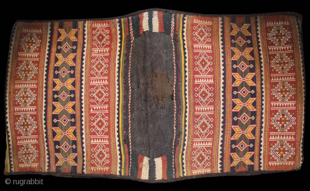 Camel Bag flatwoven textile from thar Desert Region near Jaisalmer Rajesthan India or Sind Area Pakistan.Its size is 82cm x 144cm.It was used festive occassions.(DSL03570).        