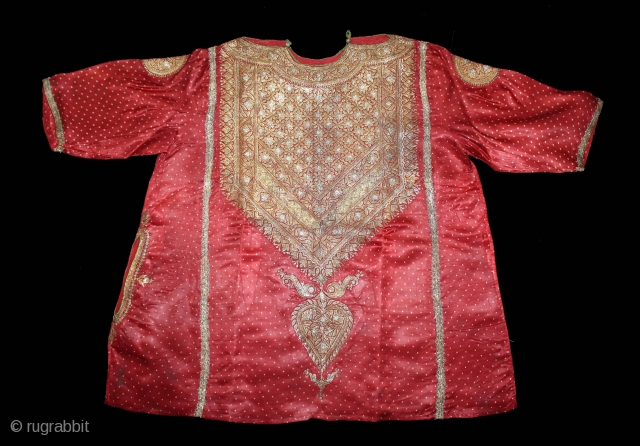 Abha Dress (Women’s) From Kutch Gujarat India.C.1900.Real Zari Embroidery on the Gajji-Silk with Bandhani work Tie and Dye.(DSL03690).               