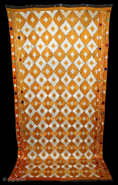 Phulkari From West(Pakistan)Punjab India. Rare Design Of Bagh. Floss Silk on Hand Spun Cotton khaddar Cloth. Mint condition.(DSL02990).               