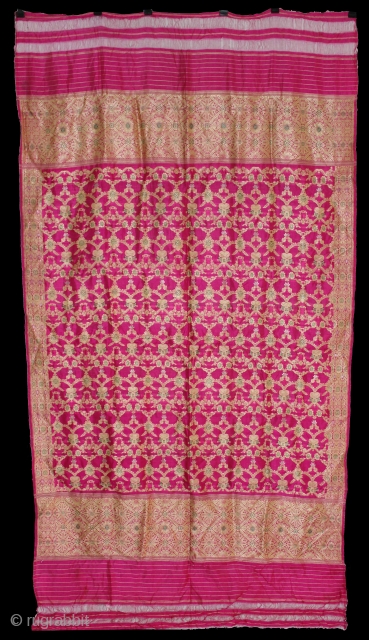 Odhni Zari Brocade (Real Silver Work) From Varanasi India.Pure Silk Fabric.Made to order for some Royal Rajput Family.(DSL01880).               