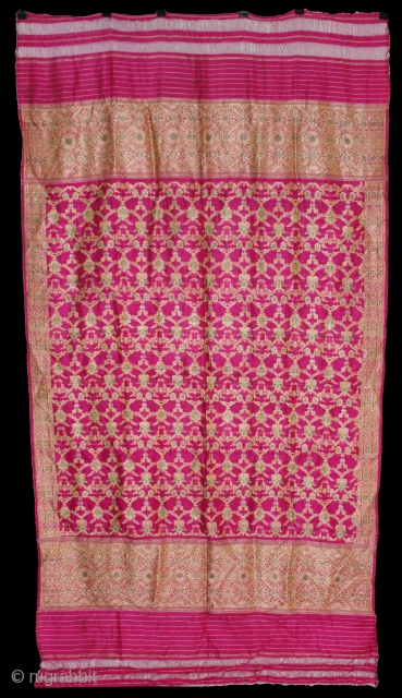 Odhni Zari Brocade (Real Silver Work) From Varanasi India.Pure Silk Fabric.Made to order for some Royal Rajput Family.(DSL01880).               