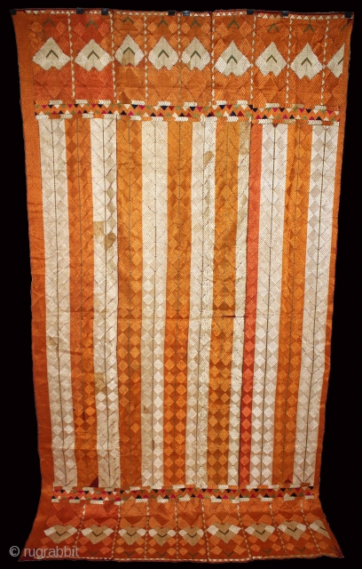 Phulkari from West(Pakistan)Punjab India Called As Rare Design Bagh. Extremely Fine Phulkari.(DSL01940).                     