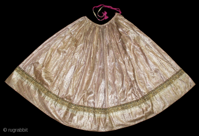 khinkhab Zari Brocade (Skirt) Real Silver work.Royal Family of Rajesthan India.Made to order for some Royal Rajput Family.Its size is 87cm x 334cm.(DSL02500).          