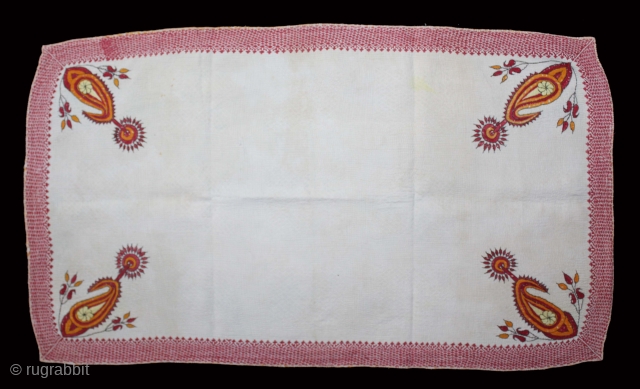 Kantha Quilted Embroidery with cotton thread Kantha Probably From Faridpur District,East Bengal(Bangladesh)region.India.C.1900.Its size is 96cm x 50cm.(DSLE05250).                