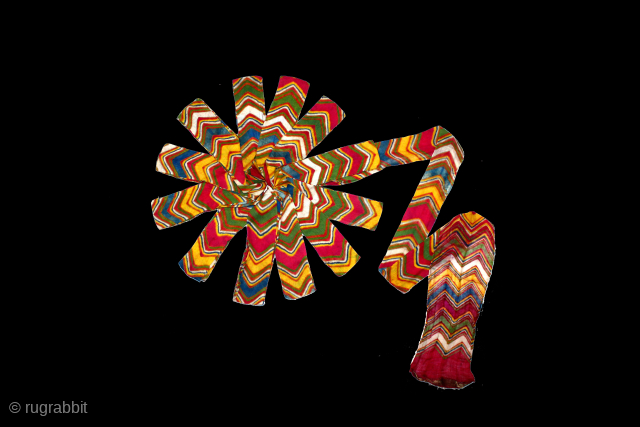 Lahariya Turban(Pagh) Tie and Dye Turban From Shekhawati District of Rajasthan. India.C.1900.Used by the Mahajan community of Shekhawati region of Rajasthan. Extremely Rare to find so many different pattern in one turban.(DSL060190).Please ...