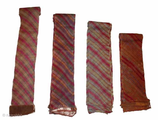 Tie and Dye Turbans Probably From Shekhwati Dist Rajashthan India Called As Panch Rangi Turban.Its Size is 15 X 18 Miter,Very Good Conditions.(DSC00430)          
