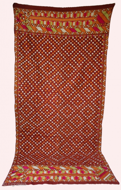 Vintage Phulkari from East(India)punjab India Called As Mughal Buti Phulkari Rare Influence of Design. Perfect condition.(DSE00520)                 