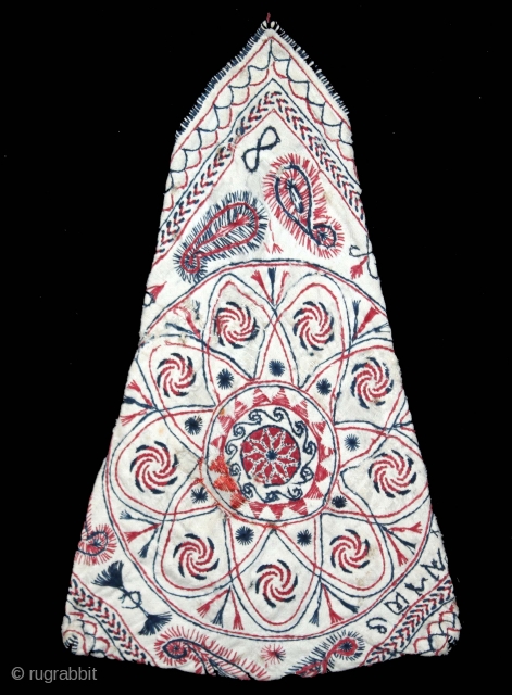 Kantha Bujki(Pouche) Quilted Embroidery with cotton thread Kantha Probably From Faridpur District,East Bengal(Bangladesh)region.India.C.1900.(DSL04040).                    